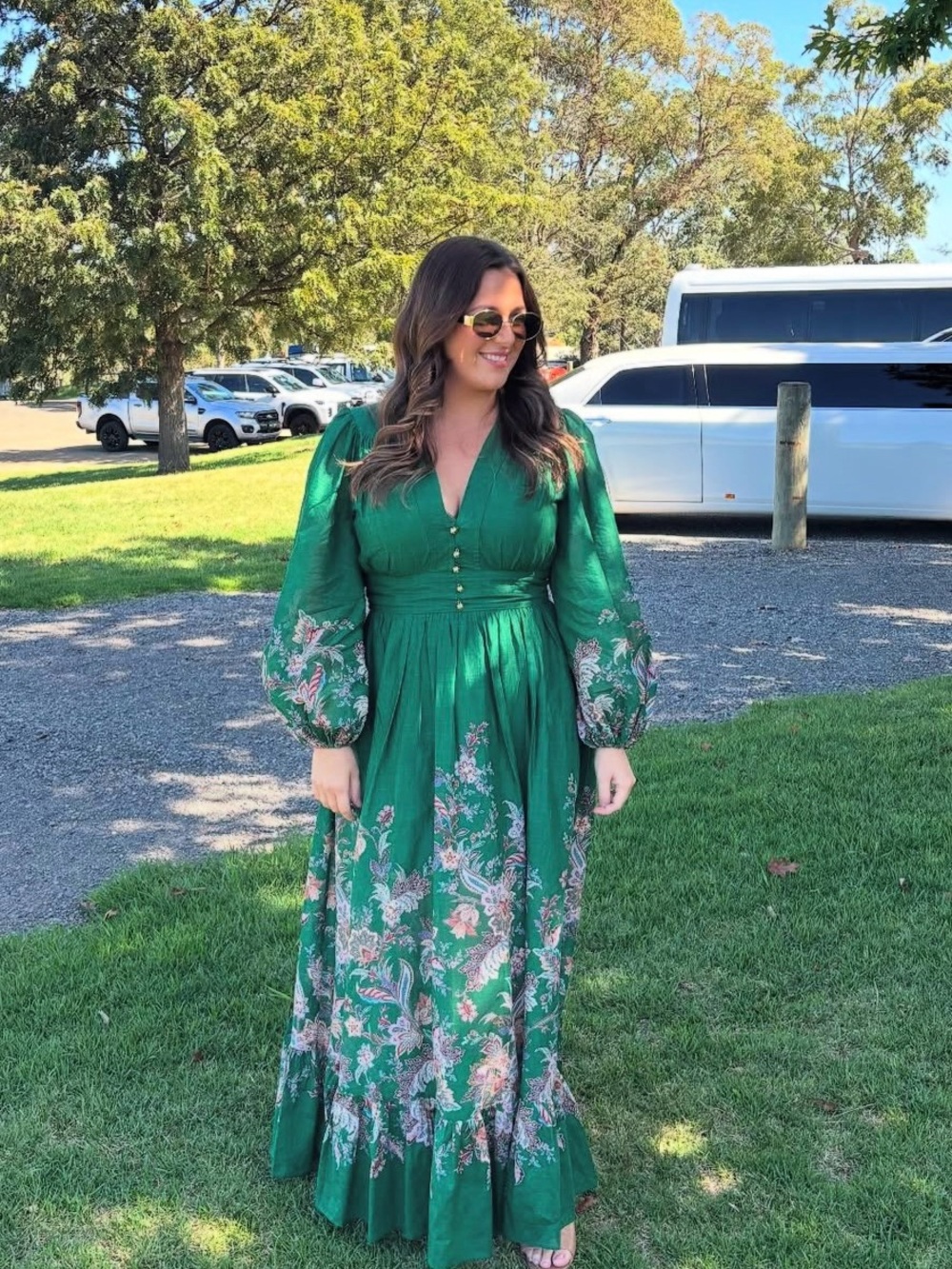 ZIMMERMANN RHIANNON PLUNGE MAXI DRESS GREEN MULTI PAISLEY SIZE 3 | M-L - Picture 10 of 13